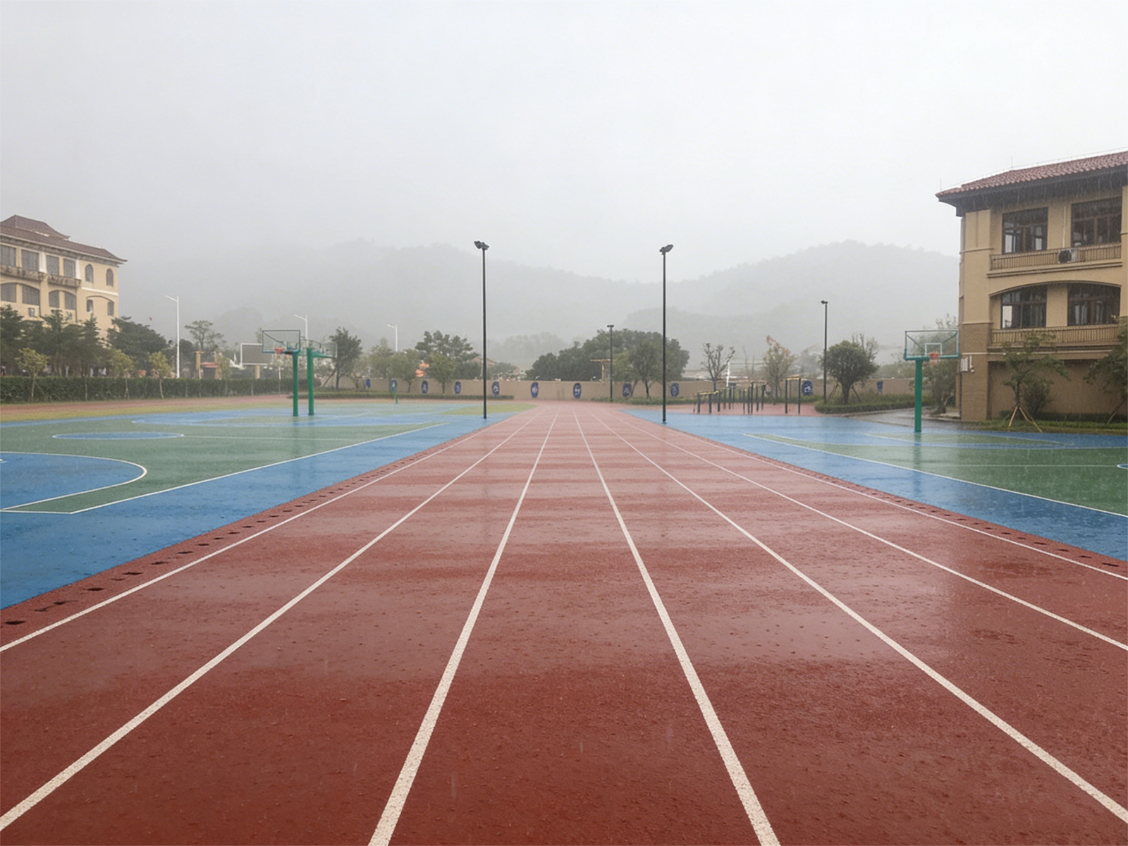中小学校田径塑胶跑道施工案例图